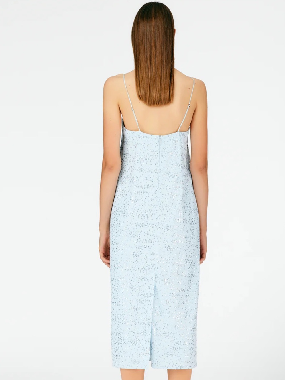 Tibi Scintilla Jersey Slip Midi Dress Pale Blue Size 4 NWT - Picture 4 of 7